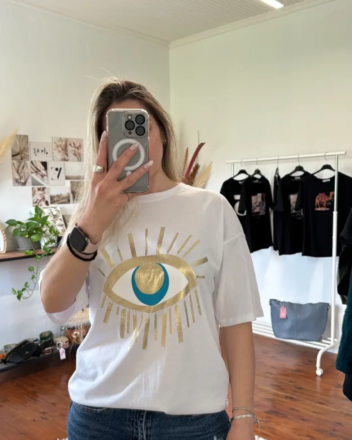T-shirt Λευκό Μάτι - Image 2