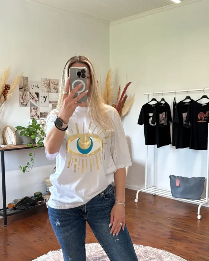 T-shirt Λευκό Μάτι