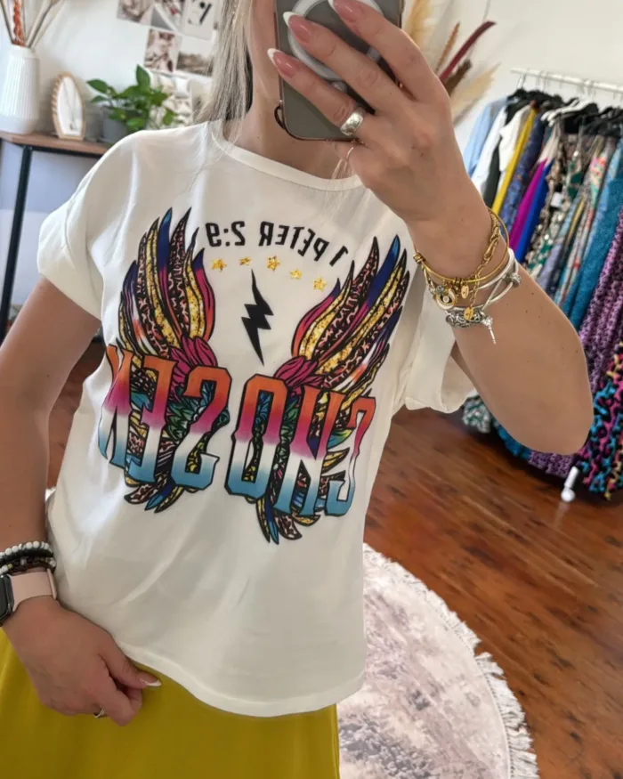 T-Shirt Λευκό Wings - Image 2
