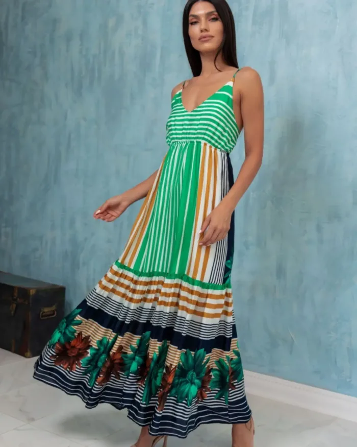 Φόρεμα Εμπριμέ Maxi Selia