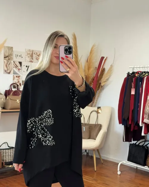 μπλούζα βισκόζη με στρας