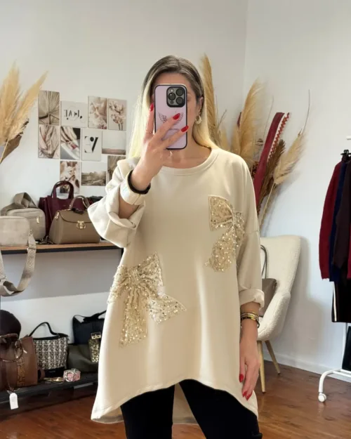 μπλούζα βισκόζη με φιόγκους