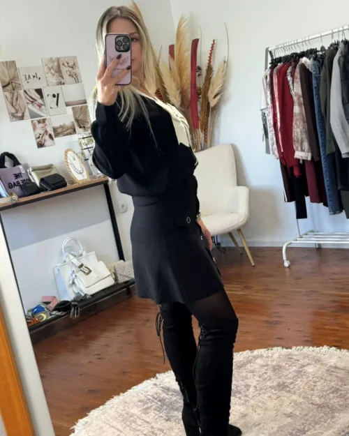 φούστα πλεκτή μαύρη