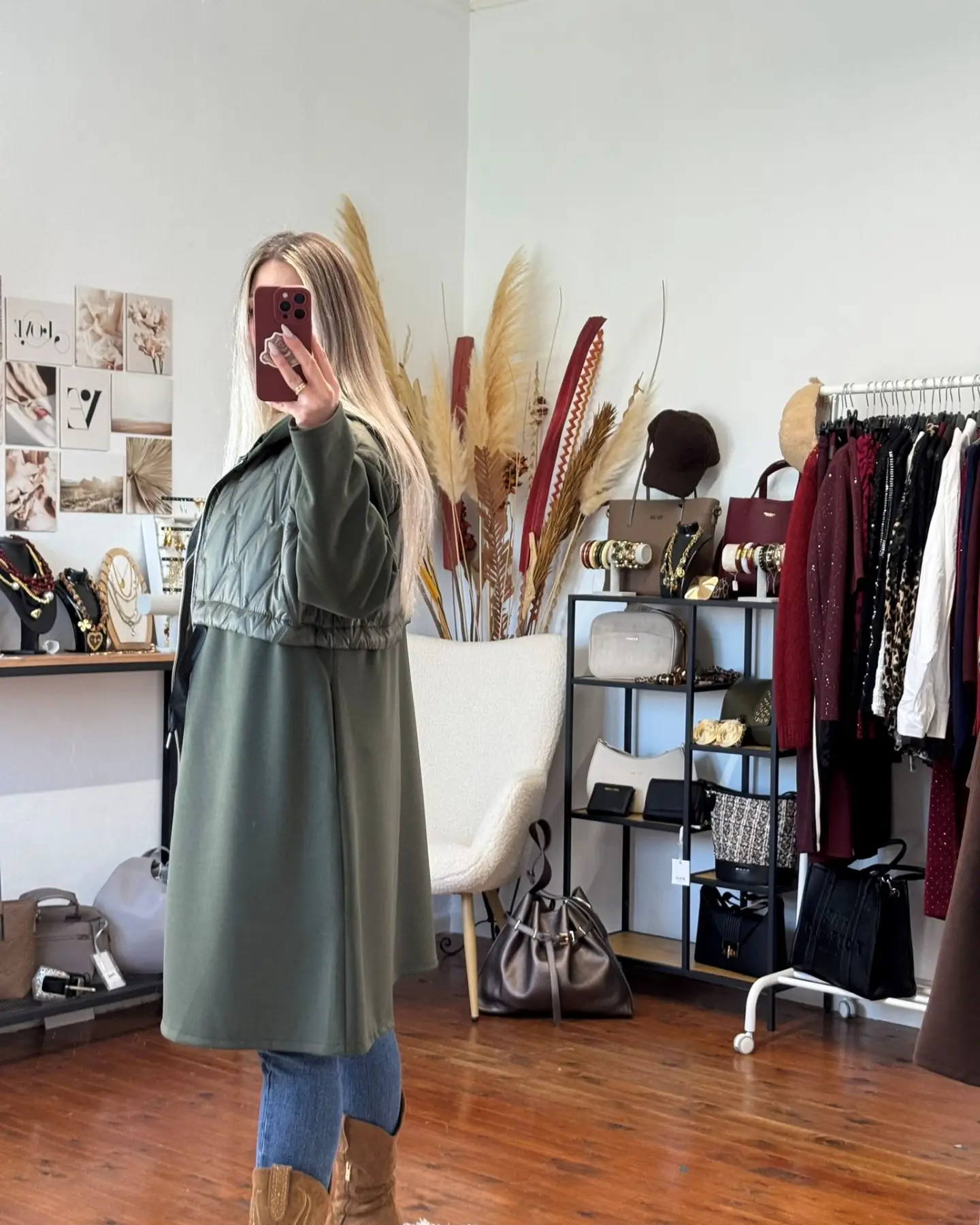 oversized χακί πανωφόρι καθημερινό